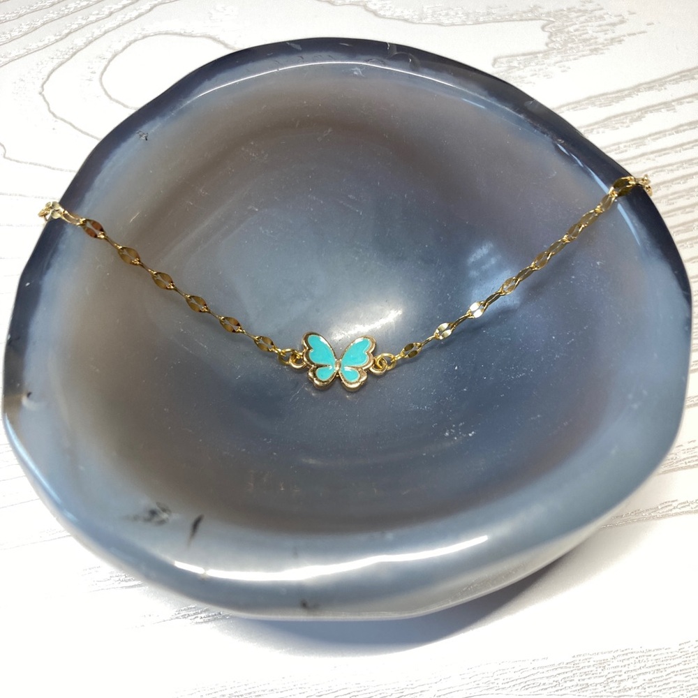 Dainty Turquoise Butterfly Ankle Bracelet
